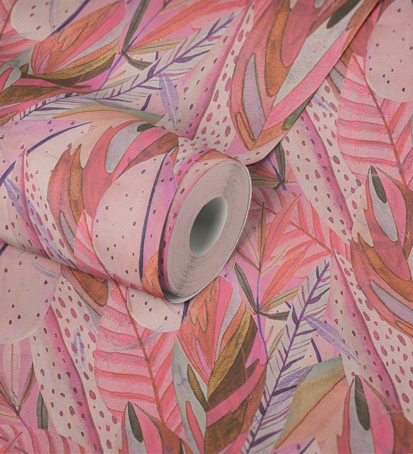 Papel pintado de hojas exóticas composición abstracta  Tulum Plumose 684642