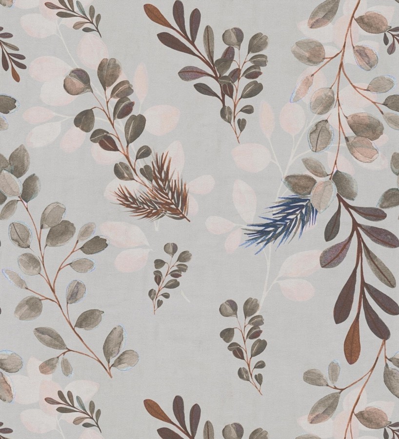 Papel pintado ramas eucalipto en acuarela fondo gris  Sylvan Blended 684644