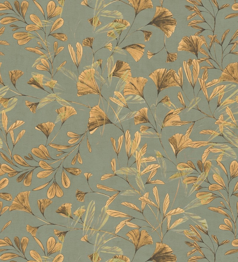 Papel pintado botánico hojas ginkgo vintage  Biloba Light 684647