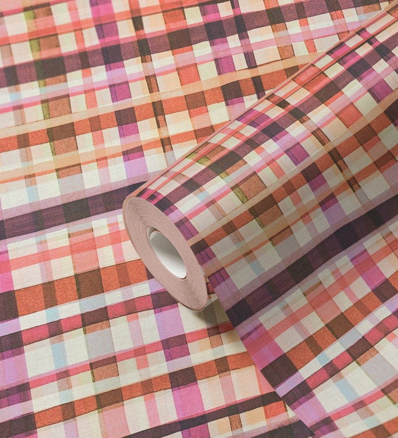 Papel pintado cuadros difuminados pincelada teal  Tinted Weave 684651
