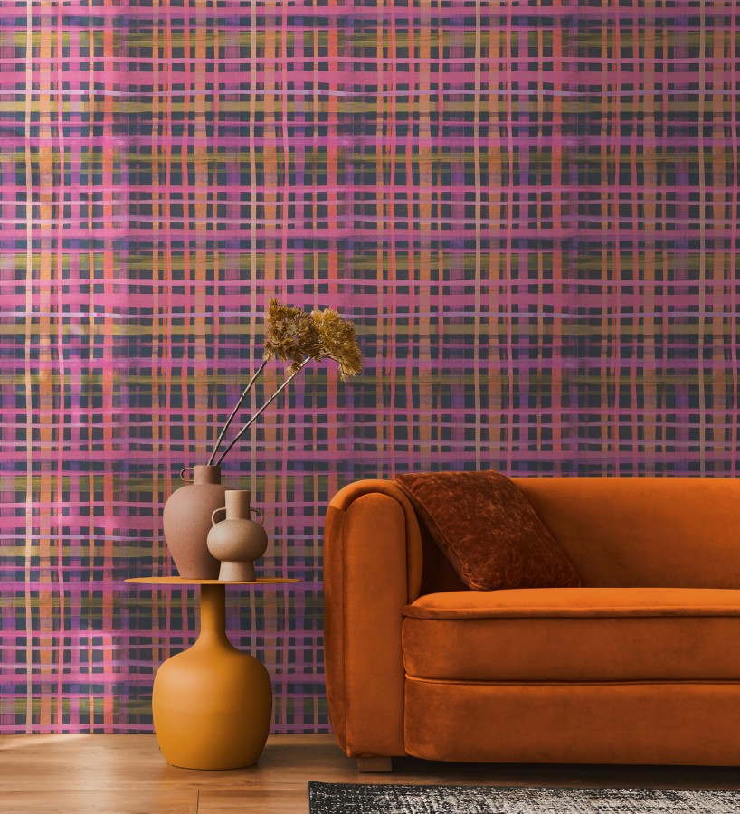 Papel pintado cuadros difuminados pincelada teal  Tinted Weave 684652