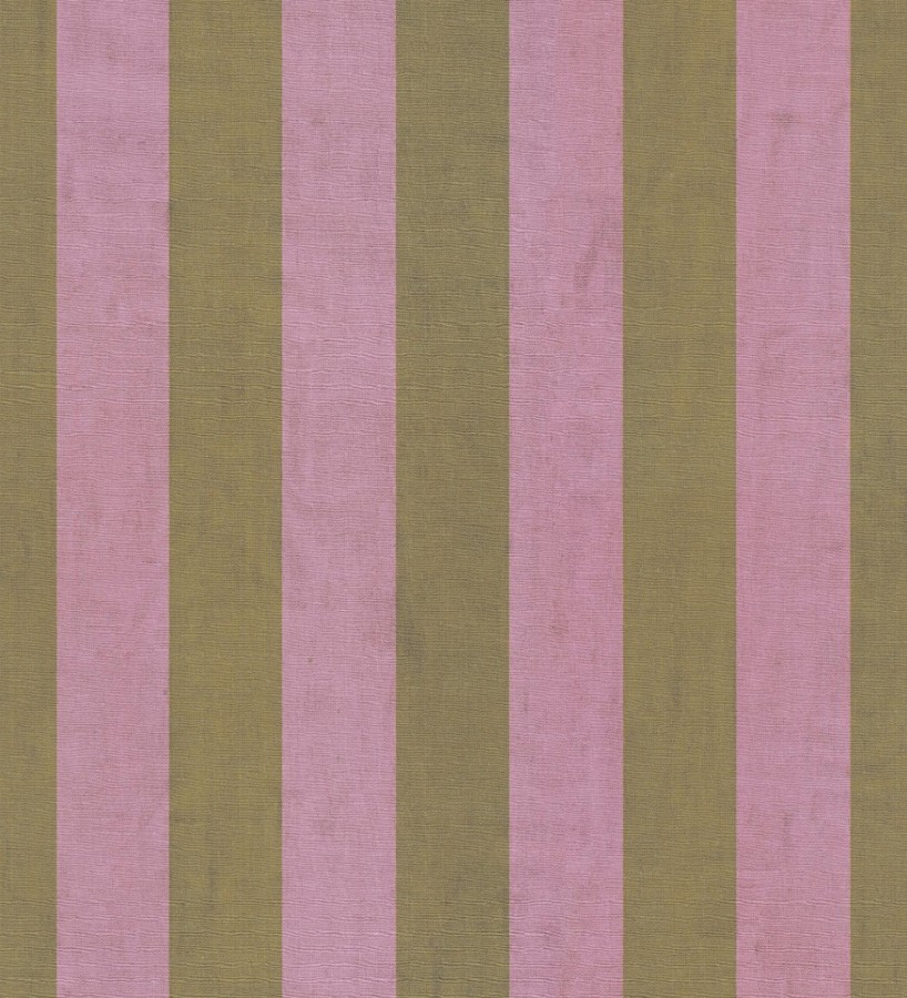Papel pintado de rayas textiles oro y rosa desgastadas  Kalinoa Stripe 684657