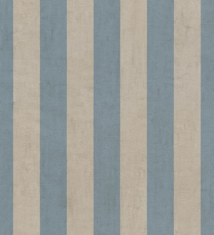 Papel pintado de rayas textiles azul cielo desgastadas  Kalinoa Stripe 684659