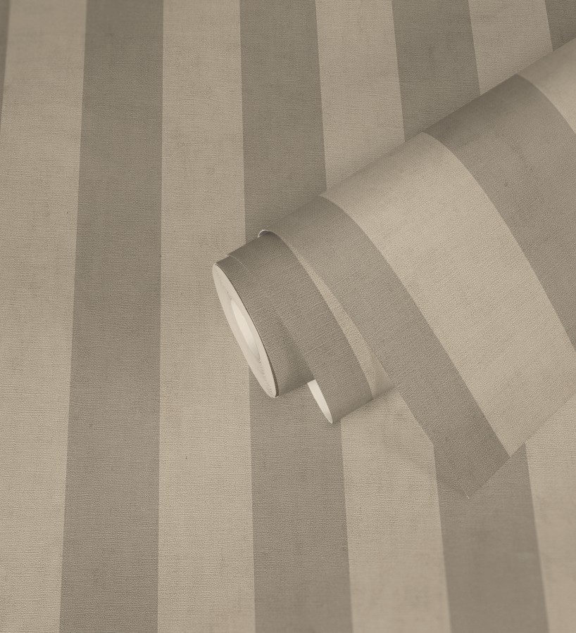 Papel pintado de rayas textiles beige desgastadas  Kalinoa Stripe 684660