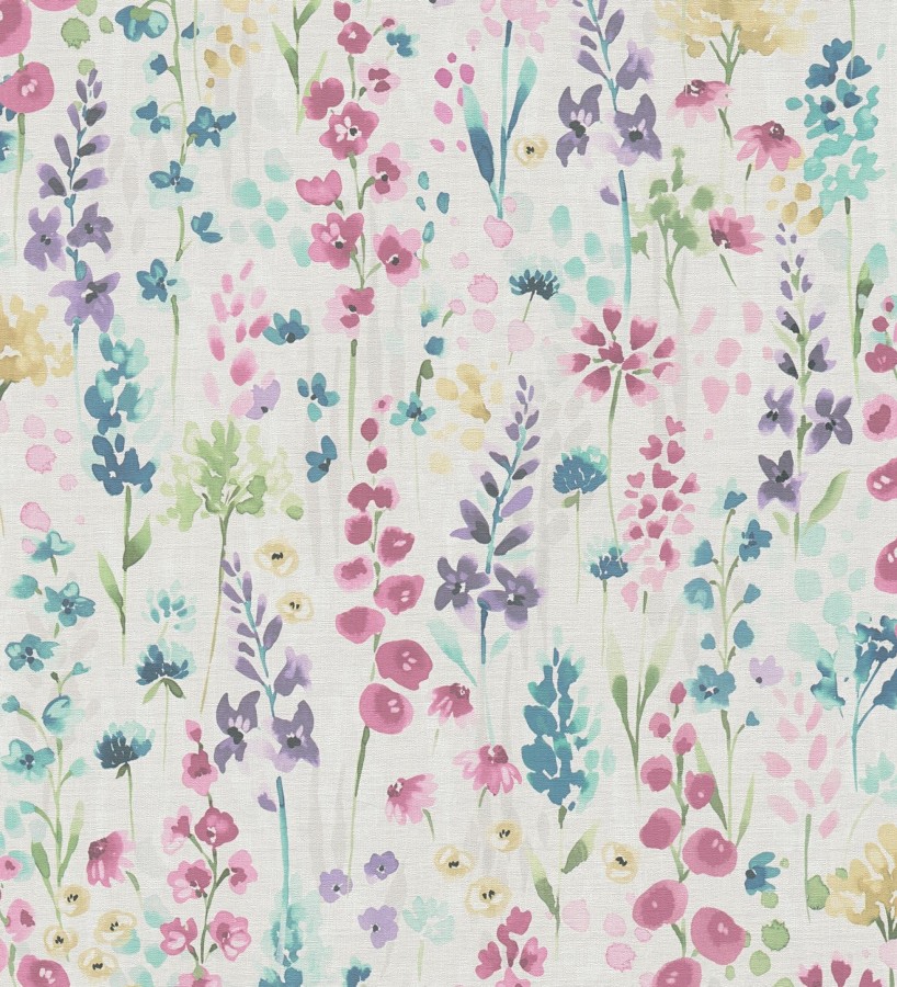 Papel pintado jardín botánico en acuarela texturizado  Vera Meadow 684662