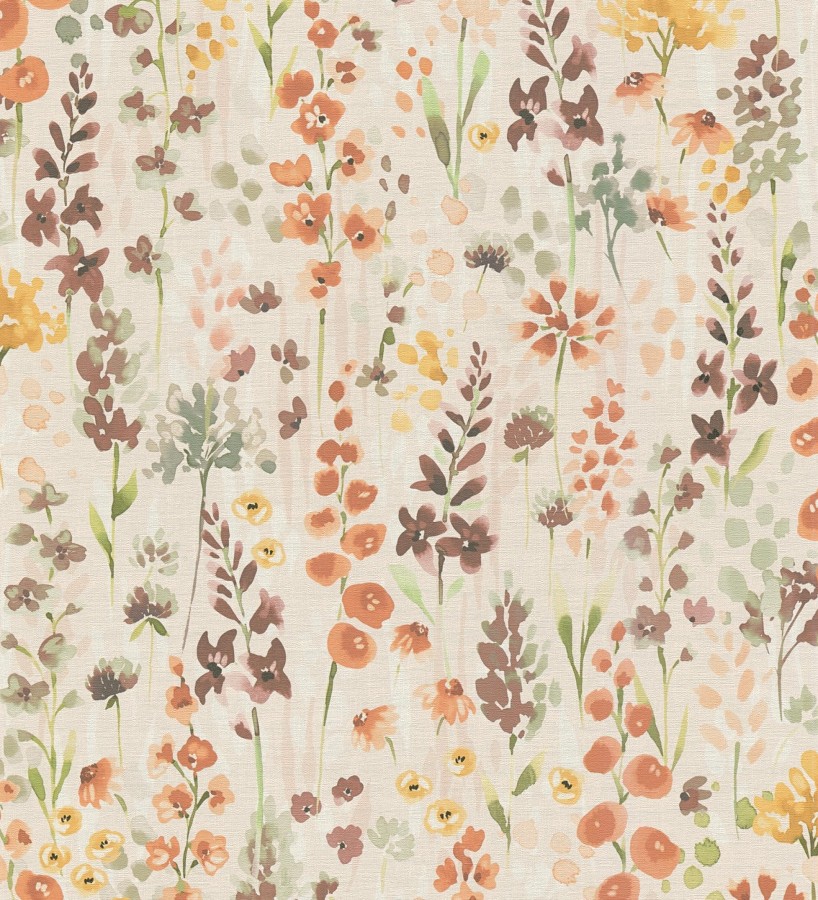 Papel pintado jardín botánico en acuarela texturizado  Vera Meadow 684663