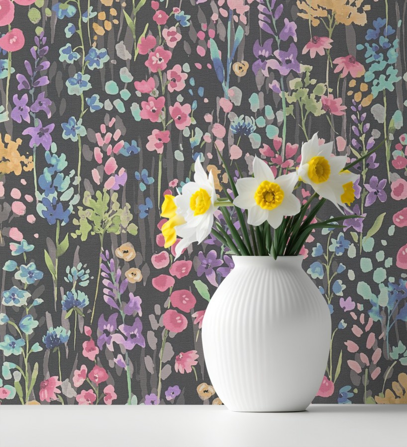 Papel pintado jardín botánico en acuarela texturizado  Vera Meadow 684665