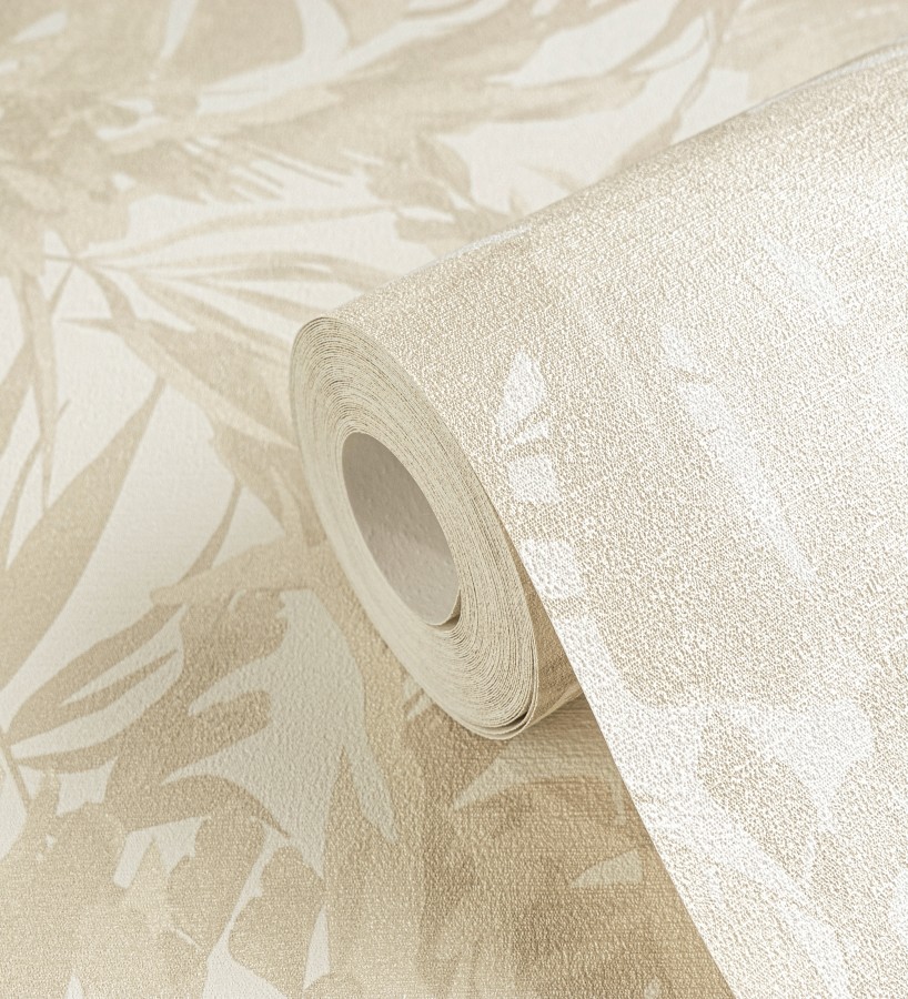 Papel pintado selva beige fondo texturizado blanco  Dorian Jungle 684684