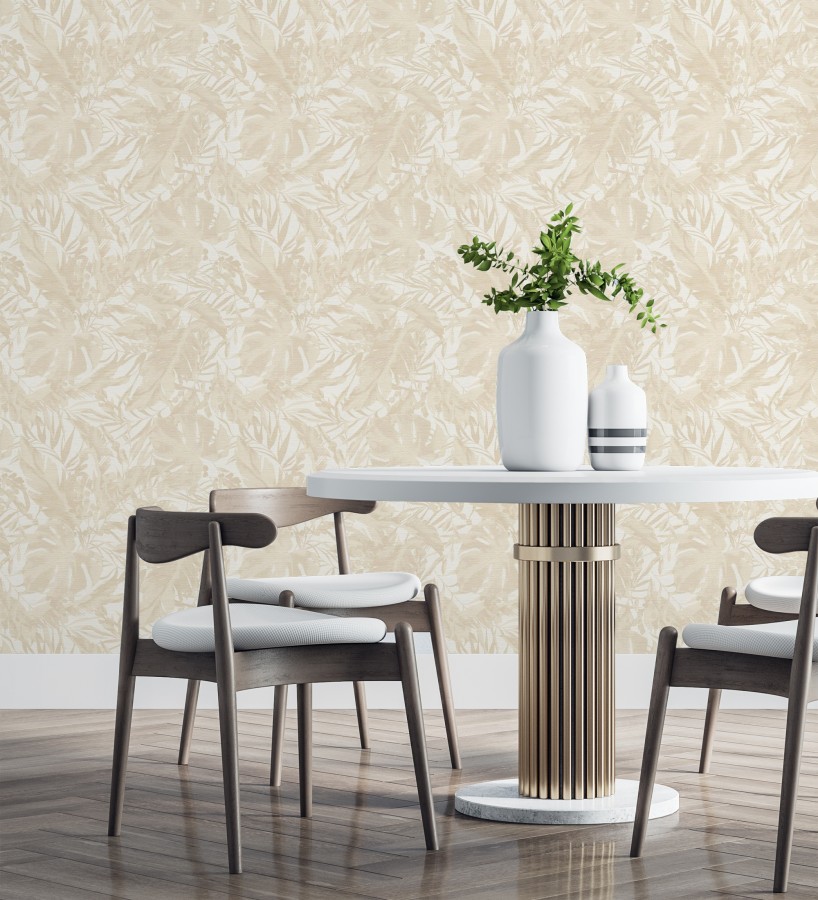 Papel pintado selva beige fondo texturizado blanco  Dorian Jungle 684684