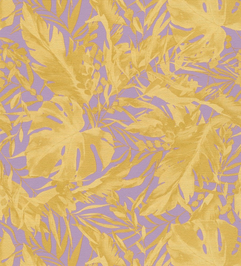 Papel pintado selva dorada fondo texturizado malva  Dorian Jungle 684686
