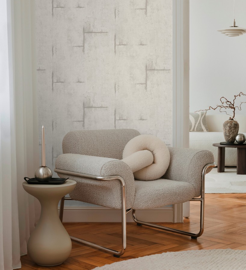 Papel pintado hormigón crudo con marcas de ferralla  Turin Axis 684690
