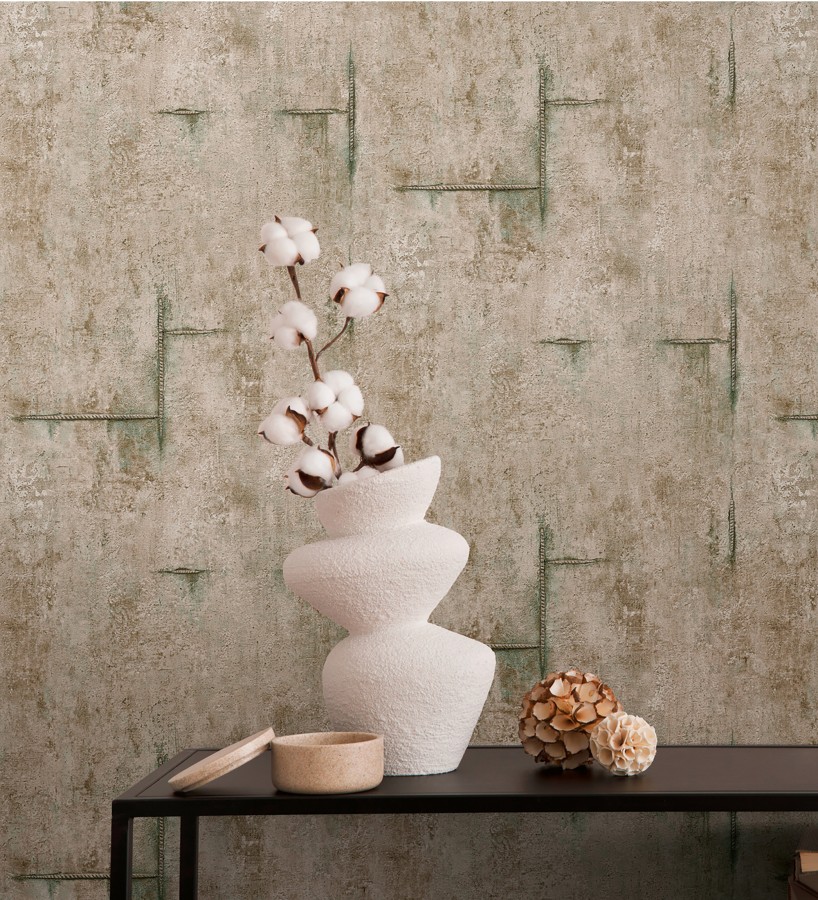 Papel pintado hormigón crudo con marcas de ferralla  Turin Axis 684693