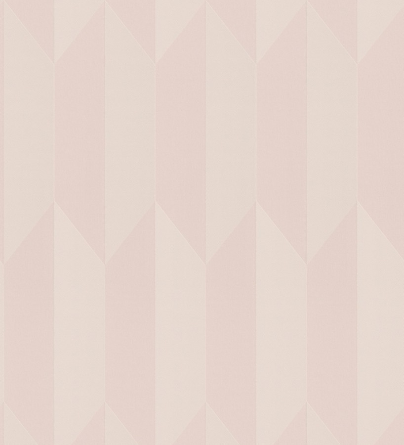 Papel pintado geométrico de prismas metalizados color rosa  Rhine Metric 684696