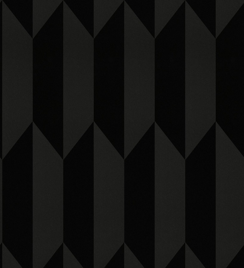 Papel pintado geométrico de prismas metalizados color negro  Rhine Metric 684702