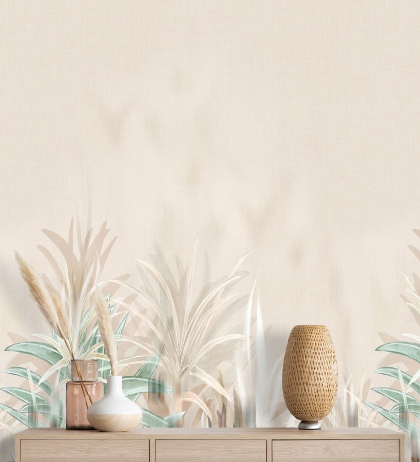 Papel pintado mural de palmeras con efecto difuminado y artístico  Nairobi Palms 684716