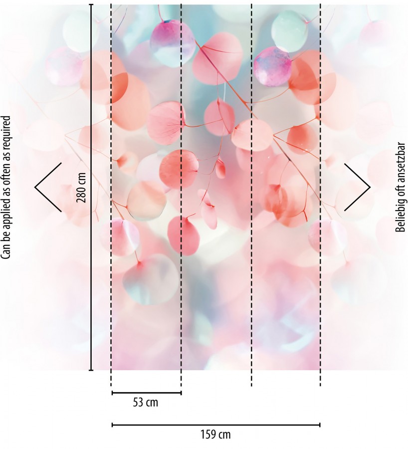 Papel pintado mural estética floral moderna con ramas de eucalipto estilizadas  Osaka Glow 684717