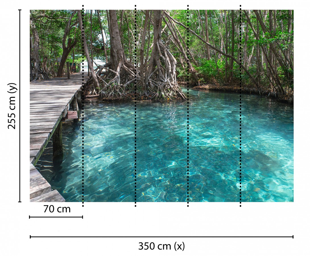 Papel pintado mural manglar exótico y aguas turquesas cristalinas  Olaris Island 684729
