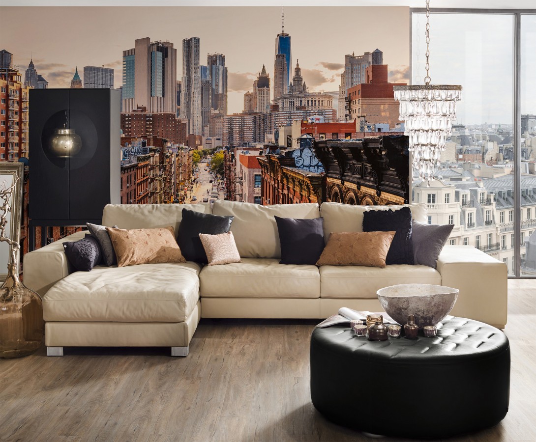 Papel pintado mural arquitectura de Nueva York al caer el sol  Triven Timeless 684738