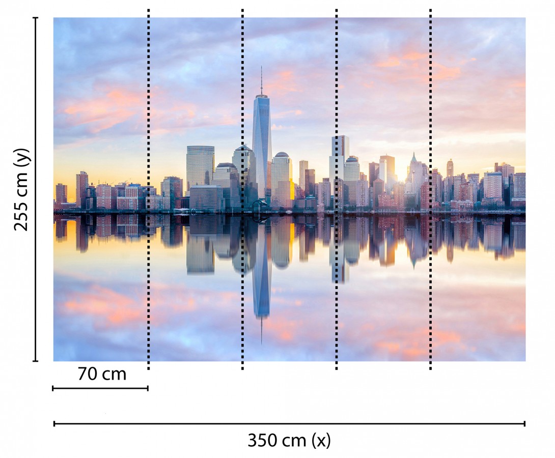 Papel pintado mural skyline de Manhattan con reflejo en el agua  Triven Timeless 684739