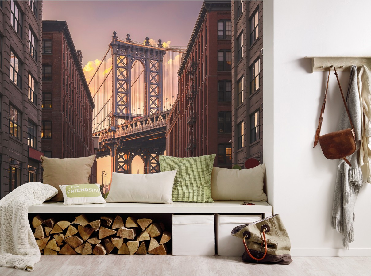 Papel pintado mural vista urbana de Brooklyn con arquitectura clásica   Triven Timeless 684741