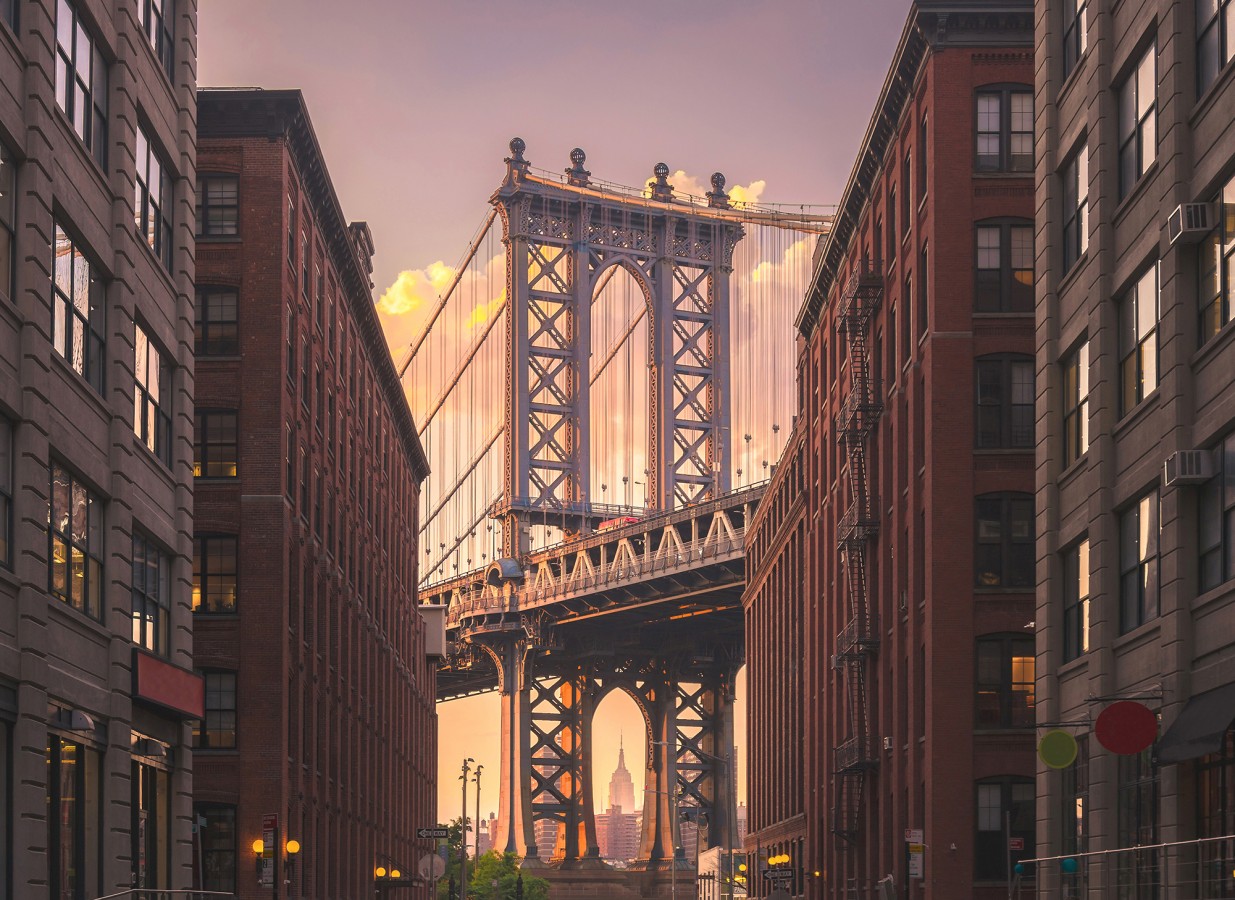 Papel pintado mural vista urbana de Brooklyn con arquitectura clásica   Triven Timeless 684741