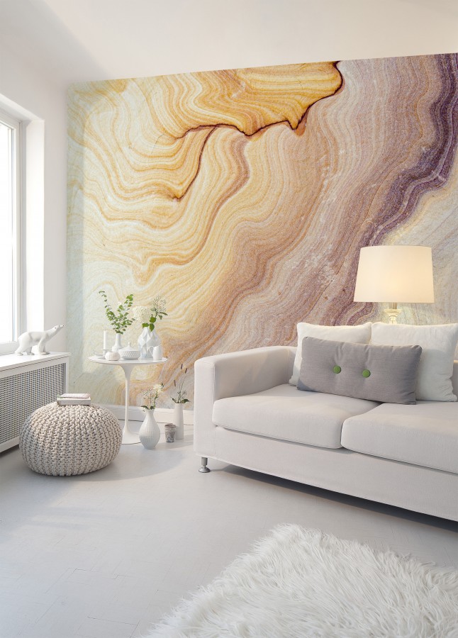 Papel pintado mural con textura de piedra arenisca en tonos cálidos  Kaelis Matter 684759