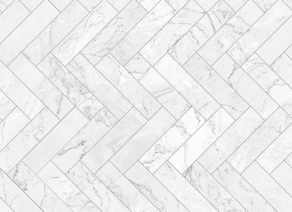 Papel pintado mural de mármol blanco con diseño en espiga  Kaelis Matter 684762