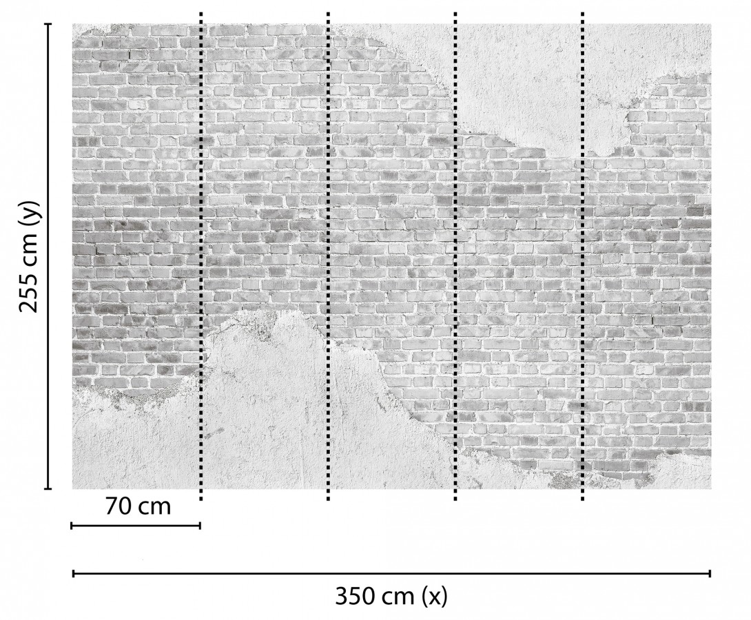 Papel pintado mural de muro de ladrillos con efectos de yeso desconchado  Draxen Foundry 684768