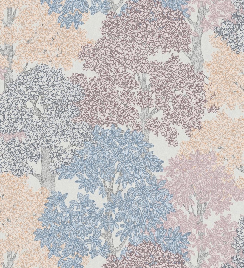 Papel pintado de árboles modernos con ilustración artística  Kavya Grove 684800