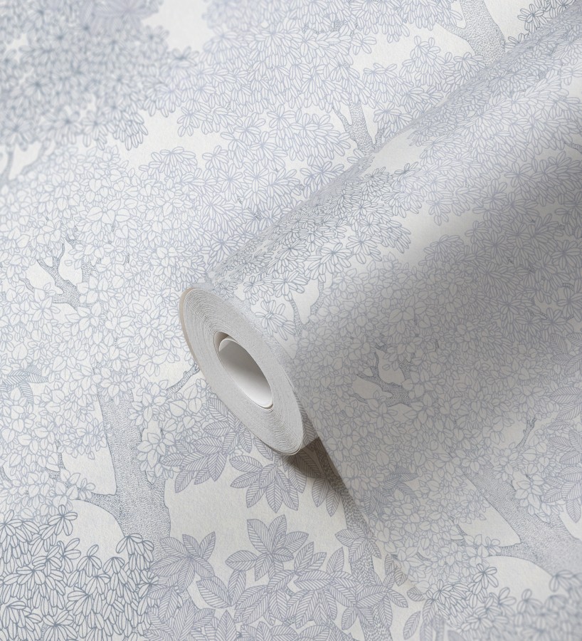 Papel pintado de árboles modernos con ilustración artística  Kavya Grove 684802