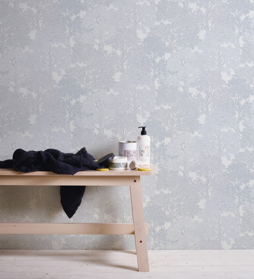 Papel pintado de árboles modernos con ilustración artística  Kavya Grove 684802