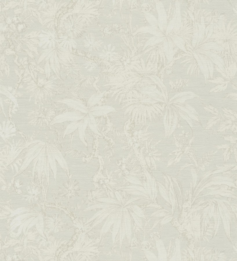 Papel pintado selva sepia elegante fondo blanco roto texturizado  Hanoi Botanic 684817