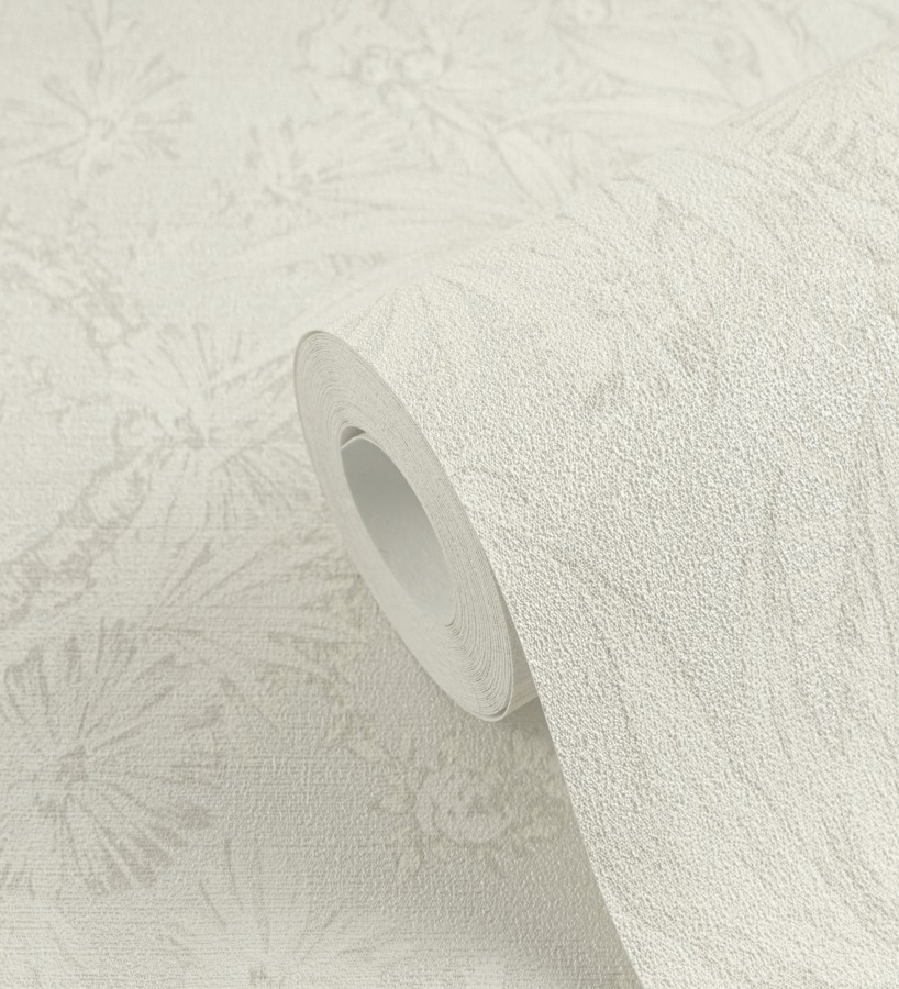 Papel pintado selva sepia elegante fondo blanco roto texturizado  Hanoi Botanic 684817