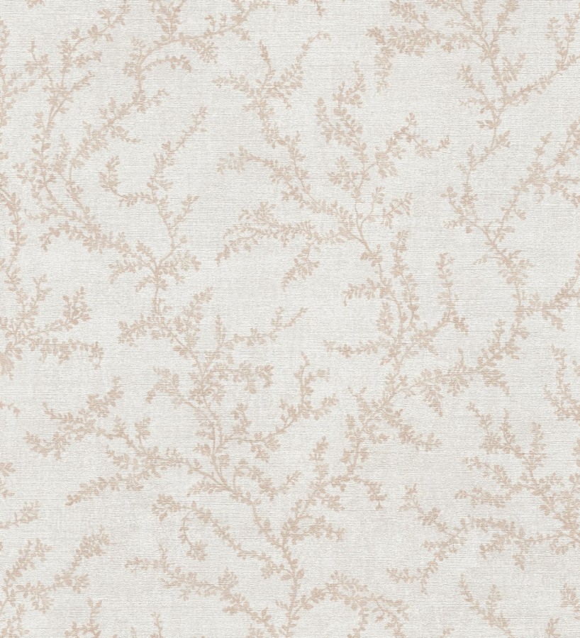 Papel pintado ramas sutiles color beige rosado relieve textil  Margot Delicate 684828