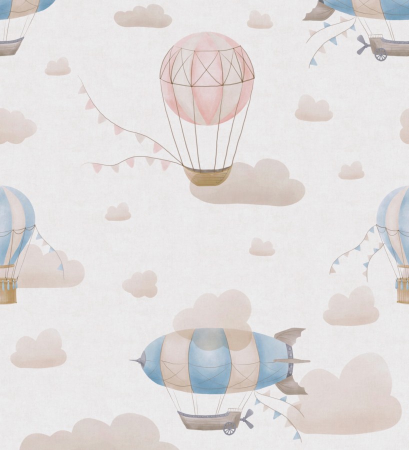 Papel pintado mural de zepelines y globos sobre cielo mágico de nubes  Jules Dreamy 684831
