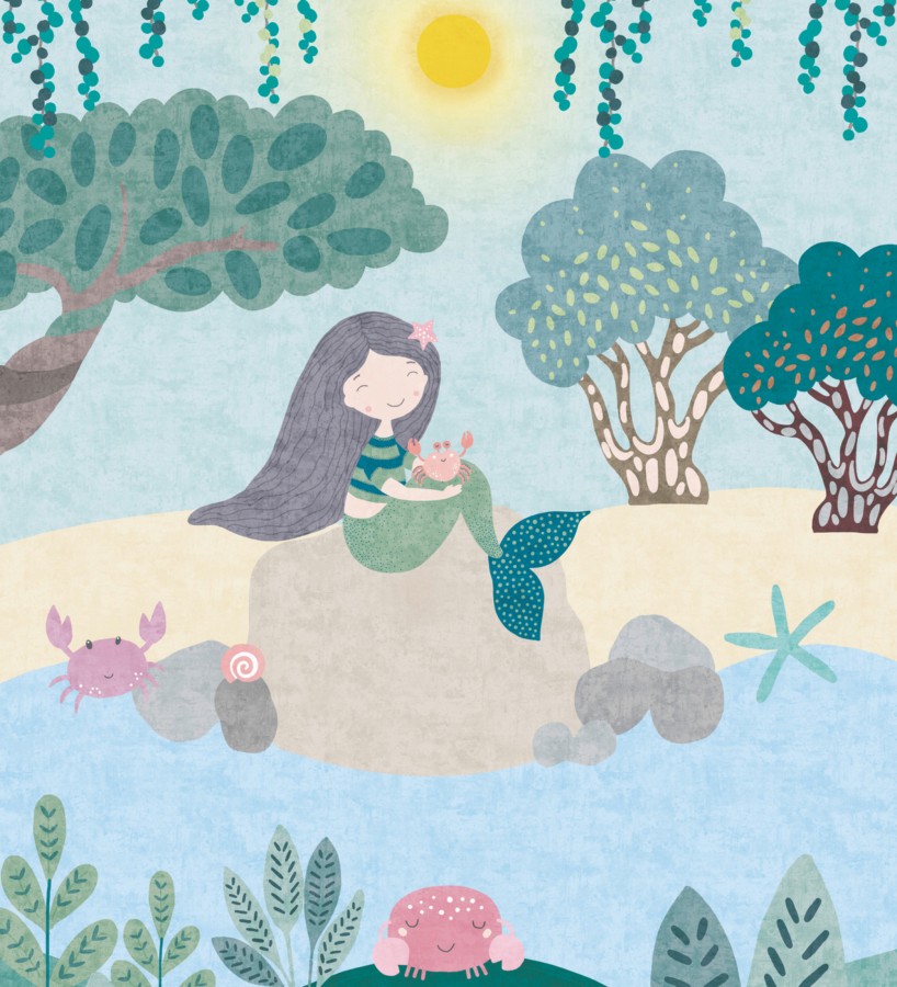 Papel pintado mural de sirena mágica y amigos del mar  Ariel Mystic 684835