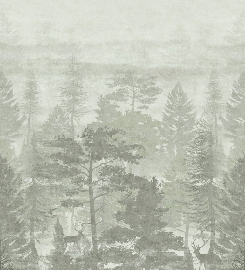 Papel pintado mural de bosque brumoso estilo natural  Finn Wooded 684836