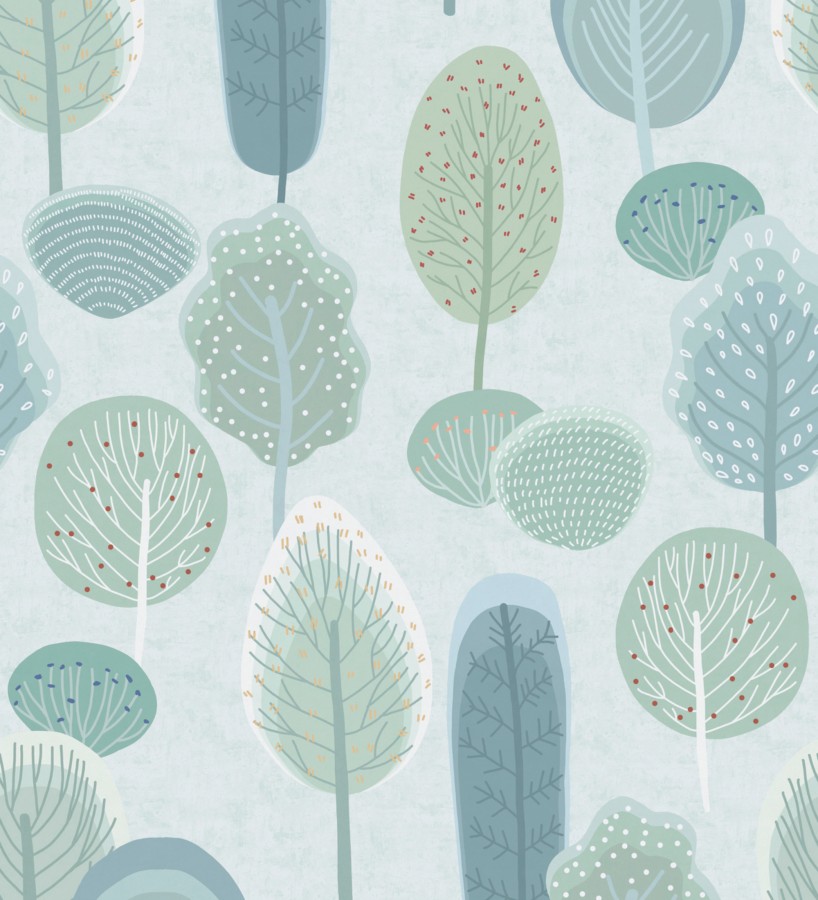Papel pintado mural de hojas estilo nórdico infantil  Arden Nordic 684838