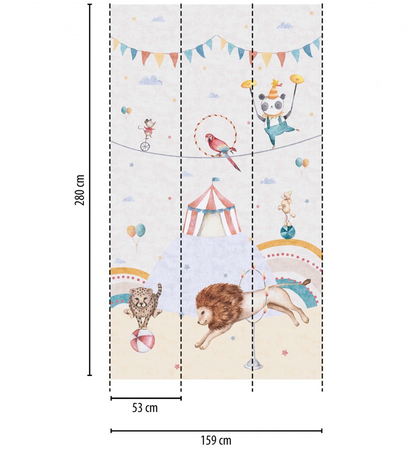 Papel pintado mural de circo mágico con animales fantásticos  Circus Joyful 684839