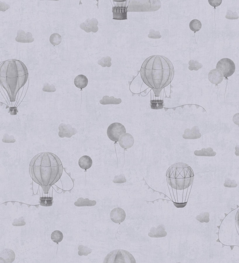 Papel pintado globos dirigibles nubes pastel tonos grises  Aerostatic Dreamy 684841
