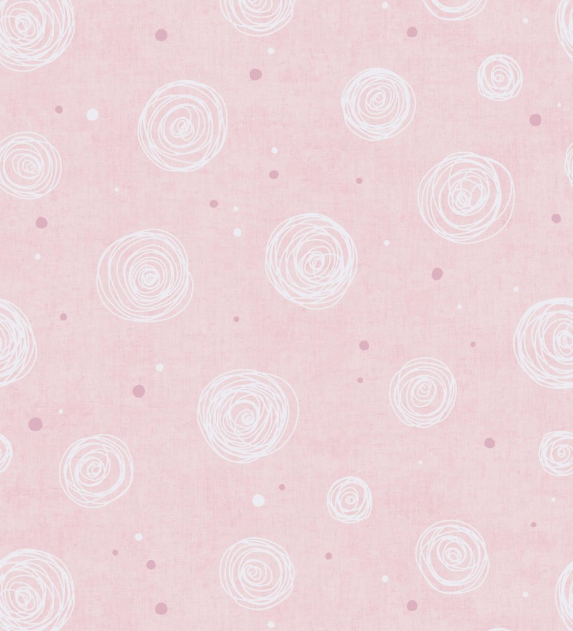 Papel pintado de espirales fondo efecto textil rosa liso  Mia Whimsical 684862