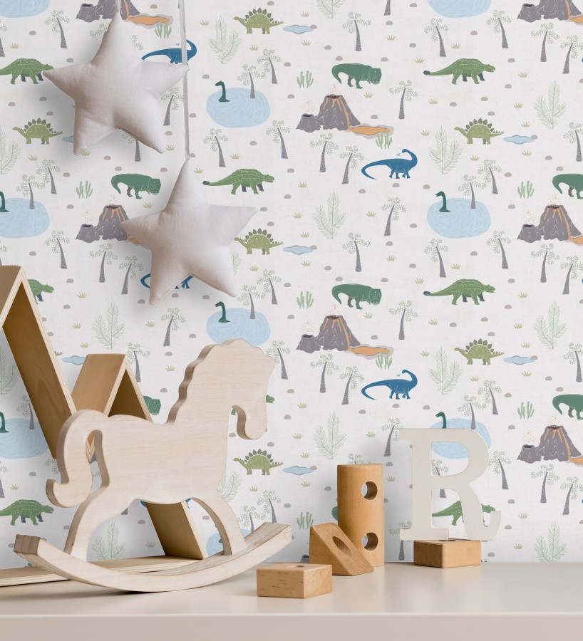 Papel pintado de dinosaurios y volcanes aventura jurásica  Dino Brave 684864
