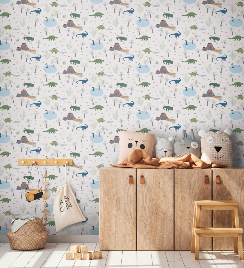 Papel pintado de dinosaurios y volcanes aventura jurásica  Dino Brave 684864