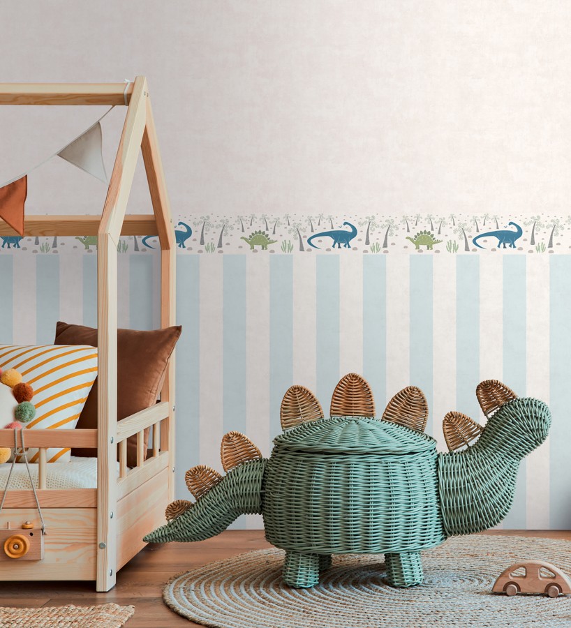 Cenefa de papel pintado con dinosaurios aventura jurásica  Dino Brave 684865