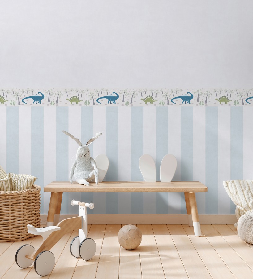 Cenefa de papel pintado con dinosaurios aventura jurásica  Dino Brave 684865