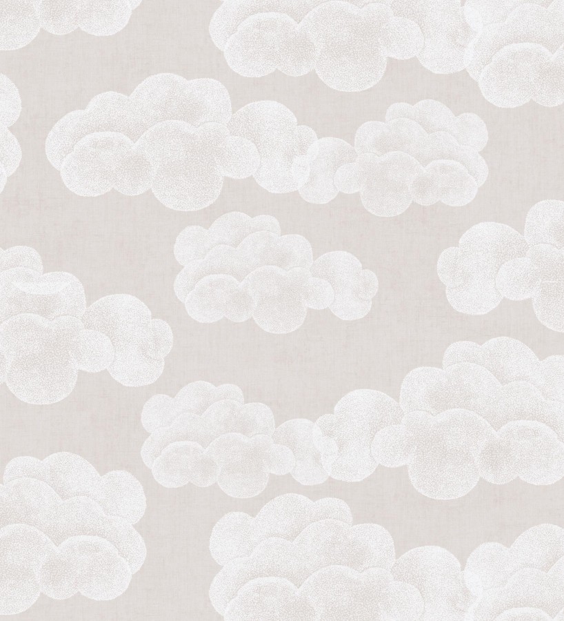 Papel pintado nubes algodón color beige neutro suave para niños y bebé  Sugar Puffy 684869
