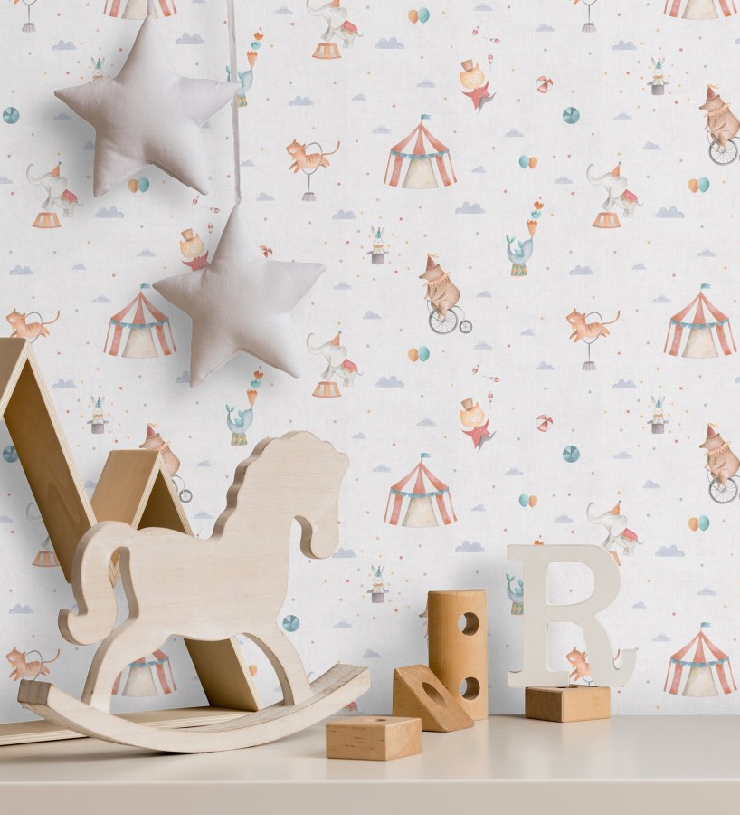 Papel pintado circo mágico con animales fantásticos  Playful Circus 684874