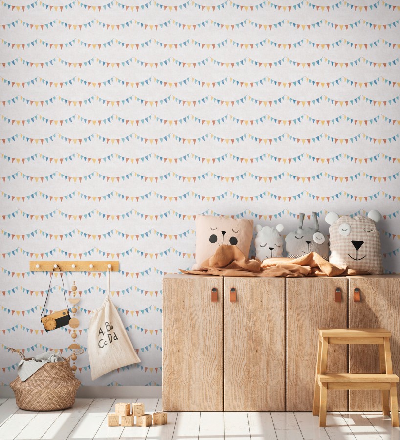Papel pintado guirnaldas de fiesta infantil  Benji Bunting 684876