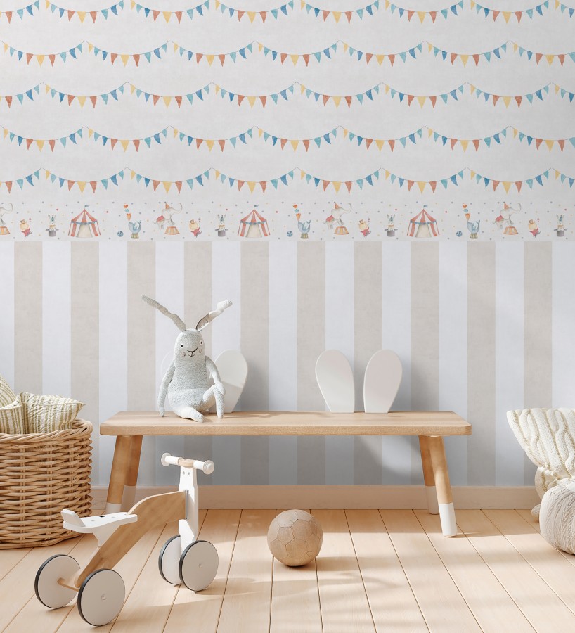 Papel pintado guirnaldas de fiesta infantil  Benji Bunting 684876