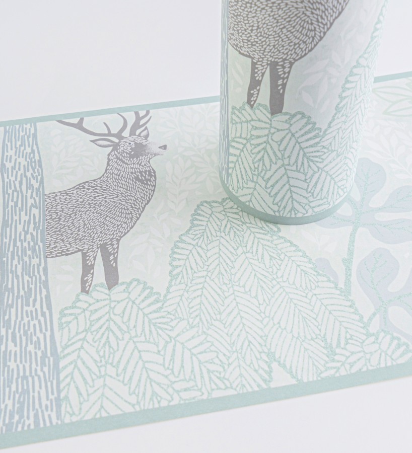 Cenefa de papel pintado bosque con osos y ciervos infantil  Bambi Bear 684880